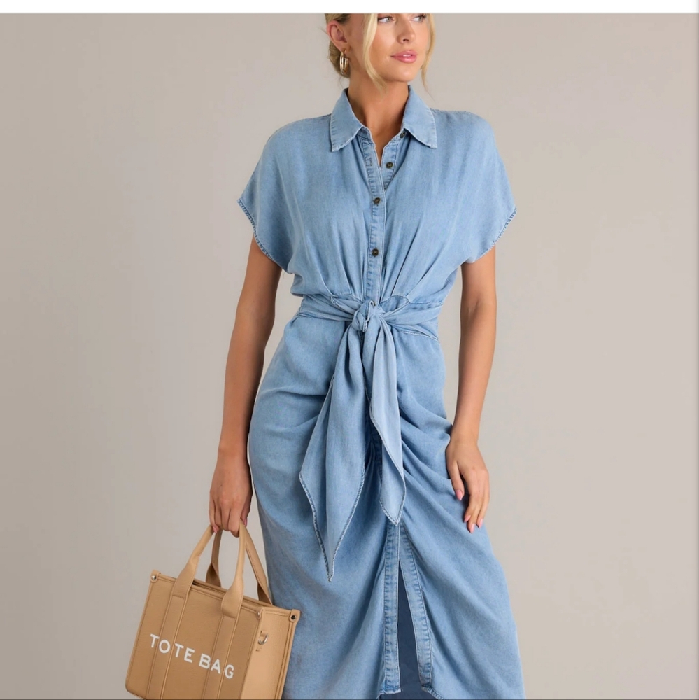 Denim womens dress never worn size 8
